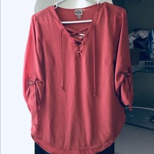 Beautiful Como Vintage Burnt Orange Blouse